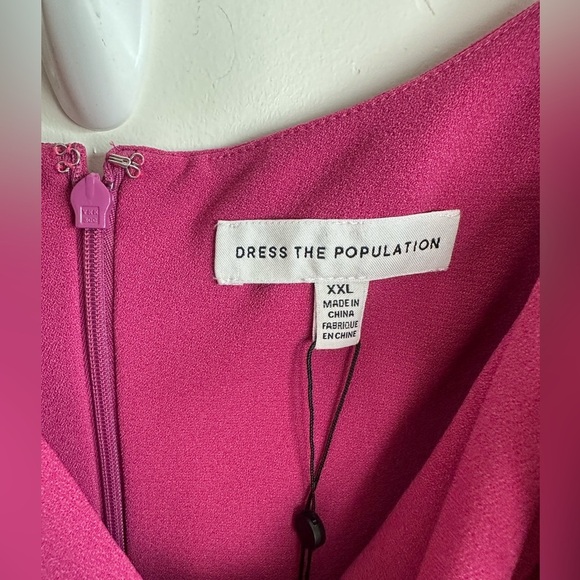 NWT Dress The Population Mira Cocktail Dress in Hibiscus Hot Pink Size XXL - Picture 5 of 7